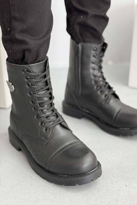 FLUFFY MEN ANKLE BOOTS BLACK/ E ZEZE - KLAUDIO FASHION