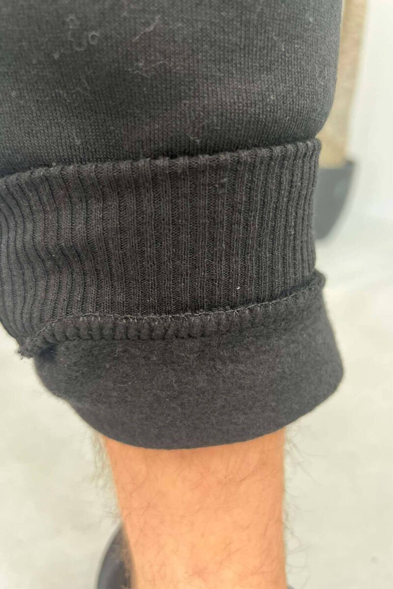 ONE COLOR FLUFFY MEN SWEATPANTS BLACK/ E ZEZE - 3