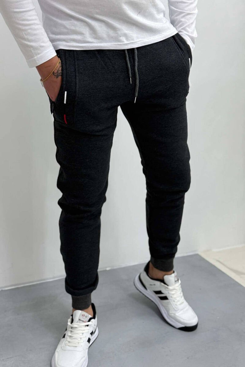 SIMPLE FLUFFY MEN SWEATPANTS DARK GREY/GEE - 1