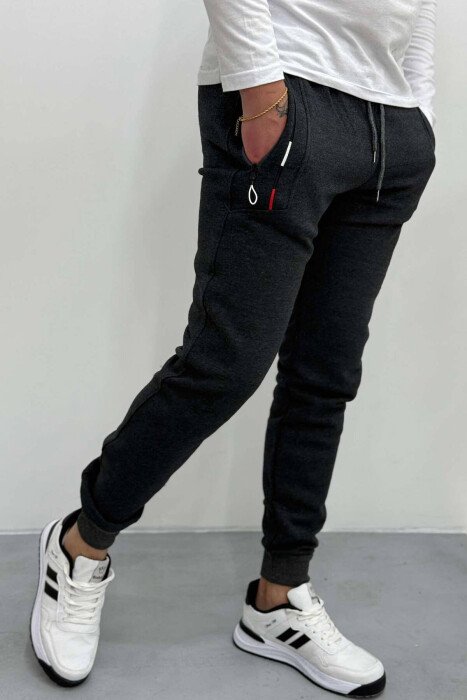 SIMPLE FLUFFY MEN SWEATPANTS DARK GREY/GEE - 3