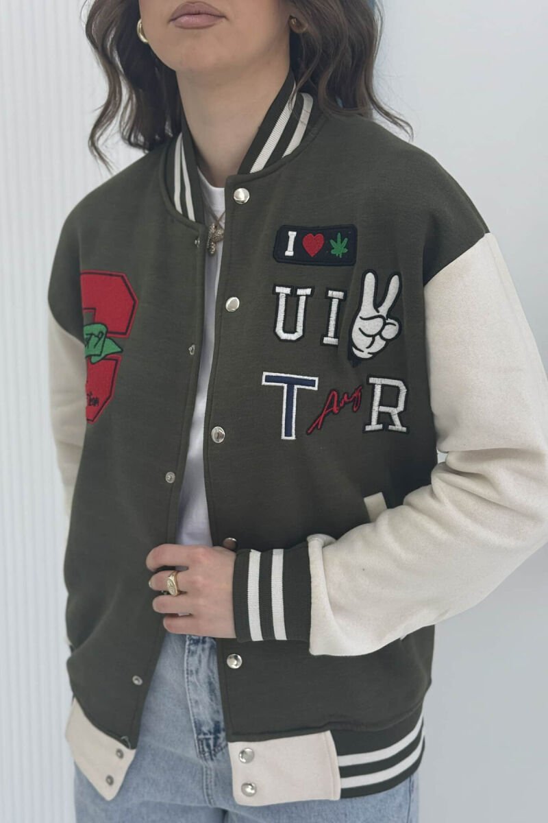 FLUFFY OLD SCHOOL DESIGN WOMEN JACKET GREEN/JESHILE - 2
