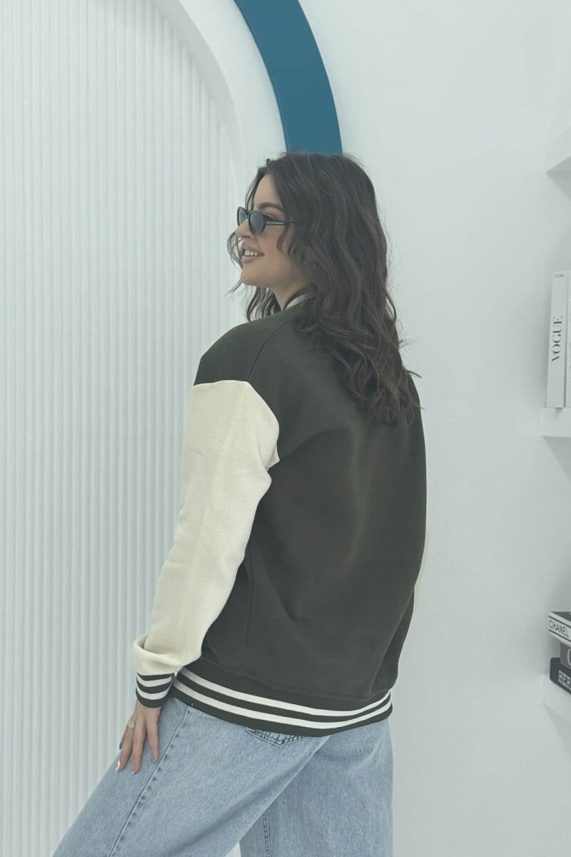 FLUFFY OLD SCHOOL DESIGN WOMEN JACKET GREEN/JESHILE - 4