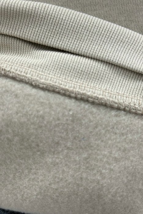 FLUFFY ONE COLOR BASKETBALL BACK DESIGN MEN HOODIE BEIGE/BEZHE - 4