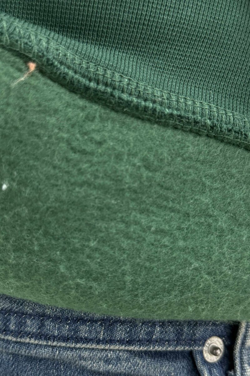 FLUFFY ONE COLOR BASKETBALL BACK DESIGN MEN HOODIE GREEN/JESHILE - 3
