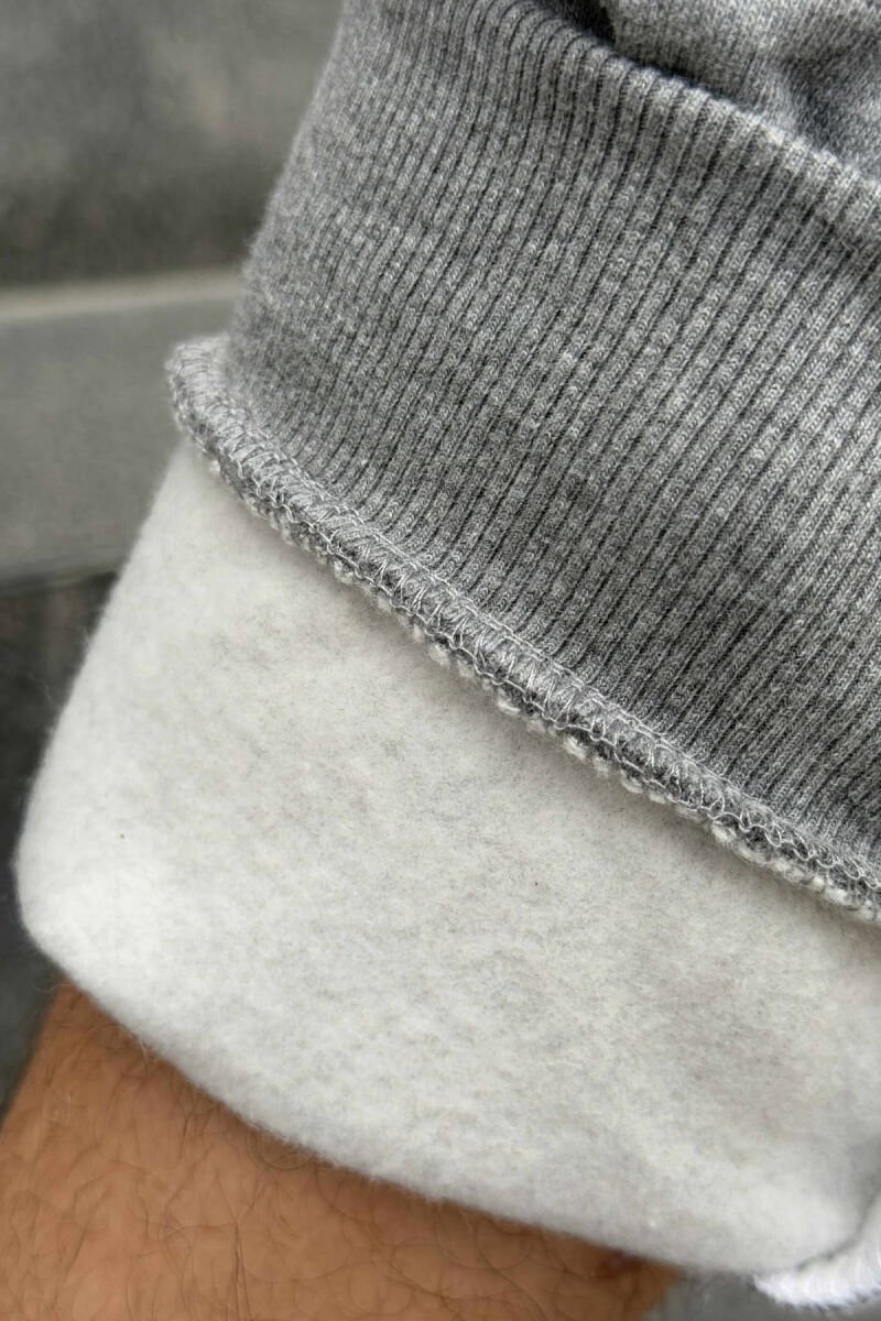 FLUFFY ONE COLOR FRONT LOGO MEN JOGGERS GREY/GRI - 5