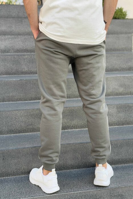 FLUFFY ONE COLOR FRONT LOGO MEN JOGGERS OLIVE/ULLI - 4
