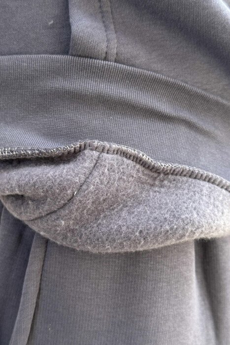 FLUFFY ONE COLOR HOODIE+JOGGERS MEN SET DARK GREY/GEE - 3