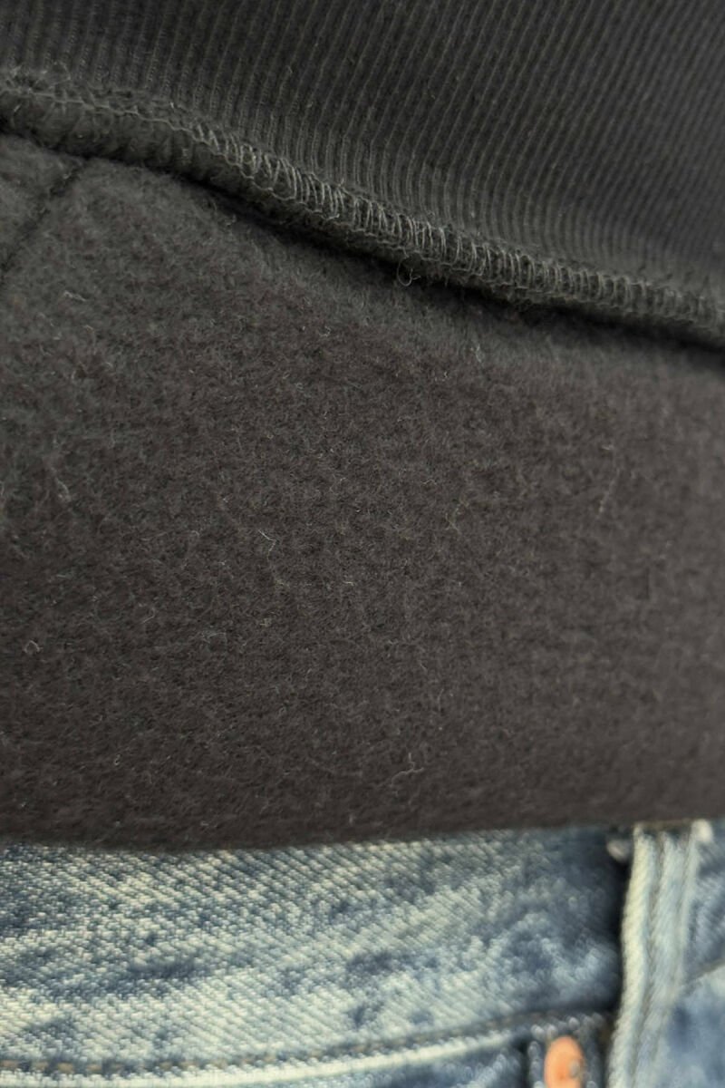 FLUFFY ONE COLOR MEN HOODIE BLACK/ E ZEZE - 4