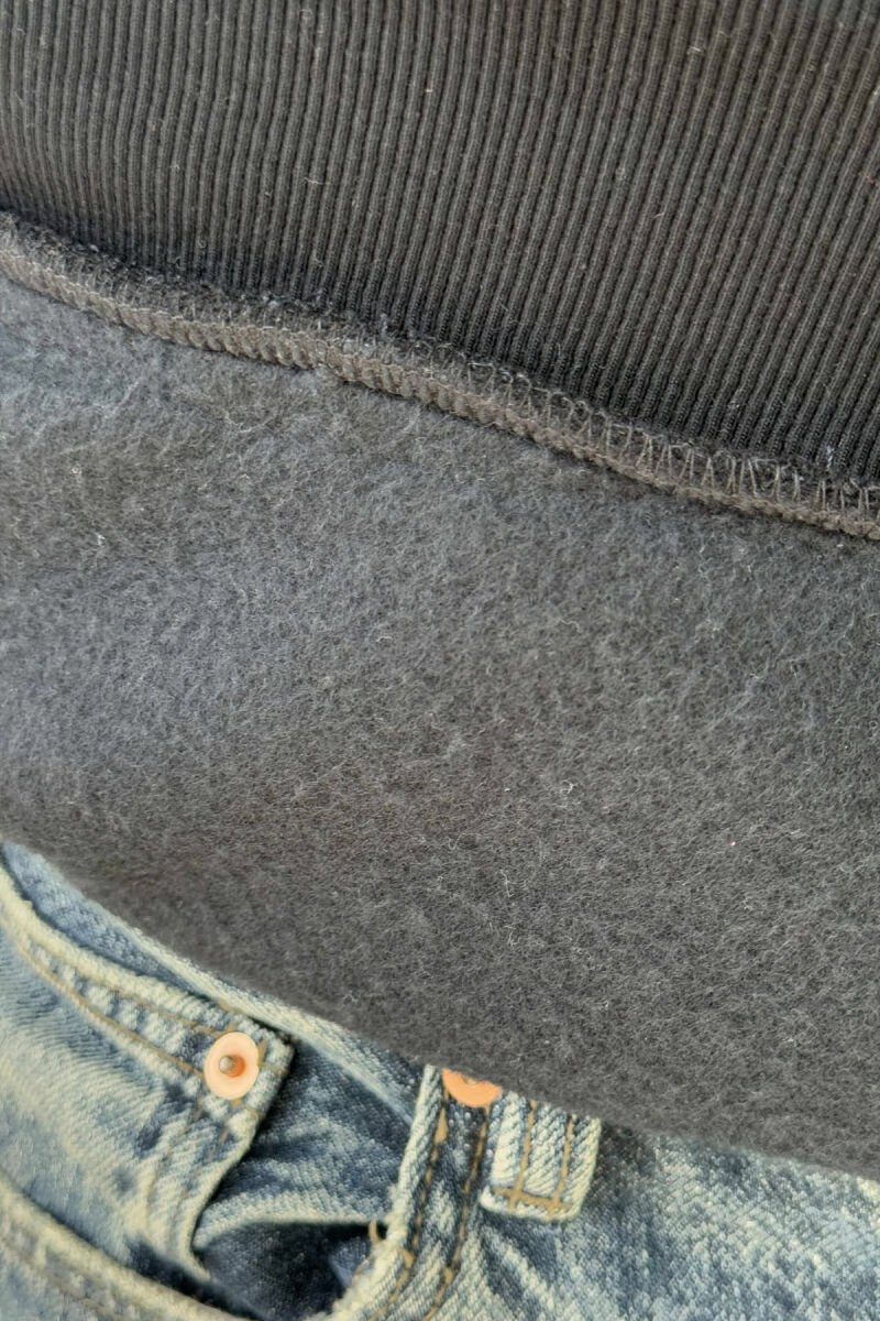 FLUFFY ONE COLOR MEN HOODIE DARK BLUE/BEE - 3