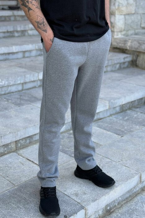 FLUFFY ONE COLOR SIMPLE MEN JOGGERS GREY/GRI 