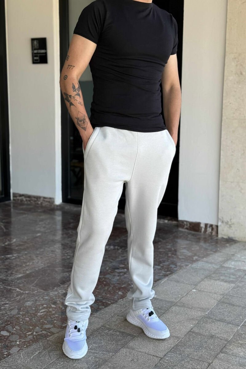 FLUFFY ONE COLOR SIMPLE MEN JOGGERS LIGHT GREY/GZ - 2