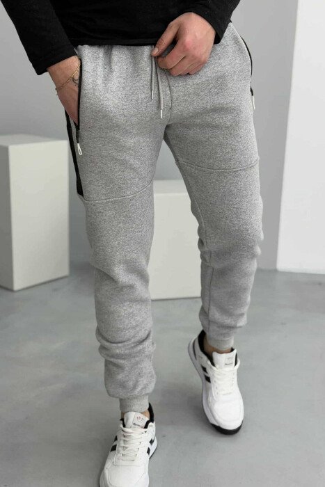 TUTA ME PUSH ME SHKRIME PËR MESHKUJ NË NGJYRËN GRI E ZBARDHUR - KLAUDIO FASHION