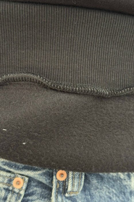 FLUFFY ROUND NECK ONE COLOR MEN SWEATSHIRT BLACK/ E ZEZE - 3