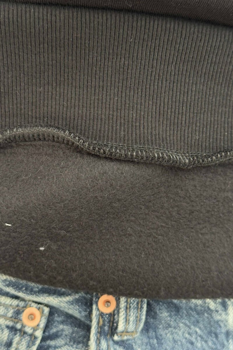 FLUFFY ROUND NECK ONE COLOR MEN SWEATSHIRT BLACK/ E ZEZE - 3