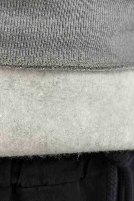 FLUFFY ROUND NECK ONE COLOR MEN SWEATSHIRT GREY/GRI - 3