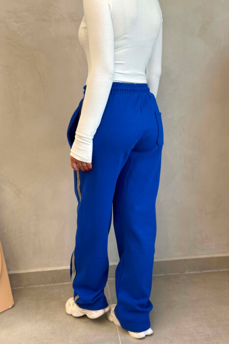 FLUFFY SIDE LINES WOMAN SWEATPANTS BLUE/BLU - 4