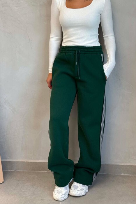 FLUFFY SIDE LINES WOMAN SWEATPANTS GREEN/JESHILE - 2