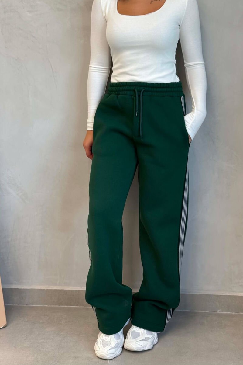 FLUFFY SIDE LINES WOMAN SWEATPANTS GREEN/JESHILE - 2