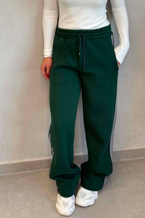 FLUFFY SIDE LINES WOMAN SWEATPANTS GREEN/JESHILE - 5