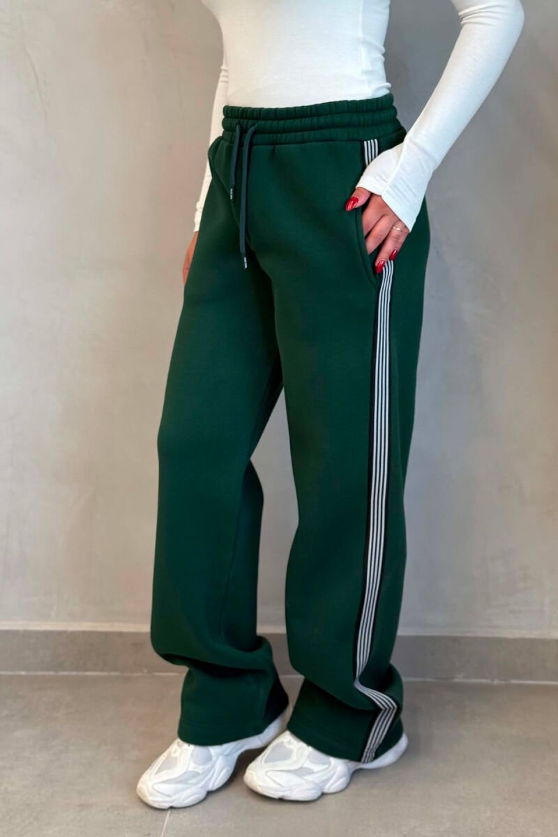 FLUFFY SIDE LINES WOMAN SWEATPANTS GREEN/JESHILE - 6
