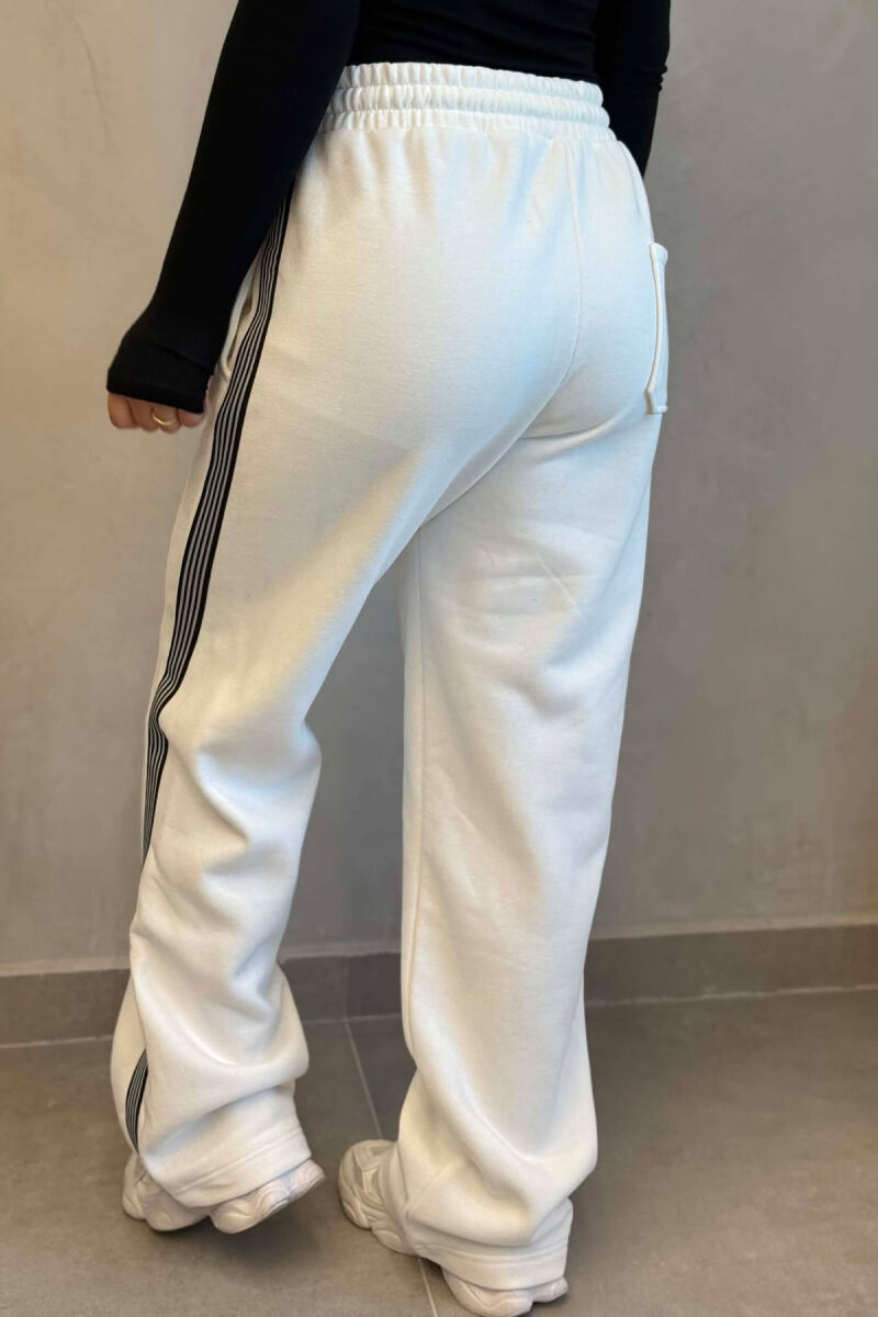 FLUFFY SIDE LINES WOMAN SWEATPANTS WHITE-E BARDHE - 6