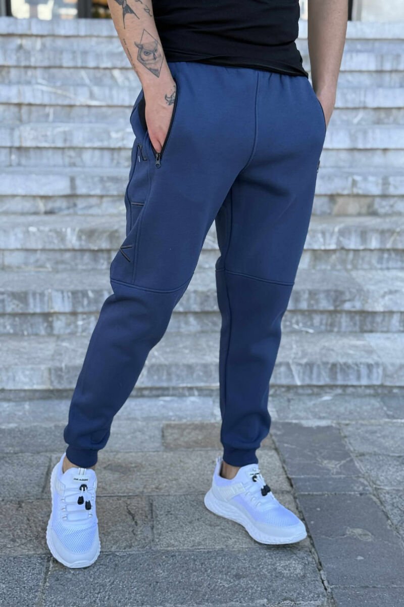 FLUFFY SIDE WRITTINGS MEN JOGGERS BLUE/BLU - 3