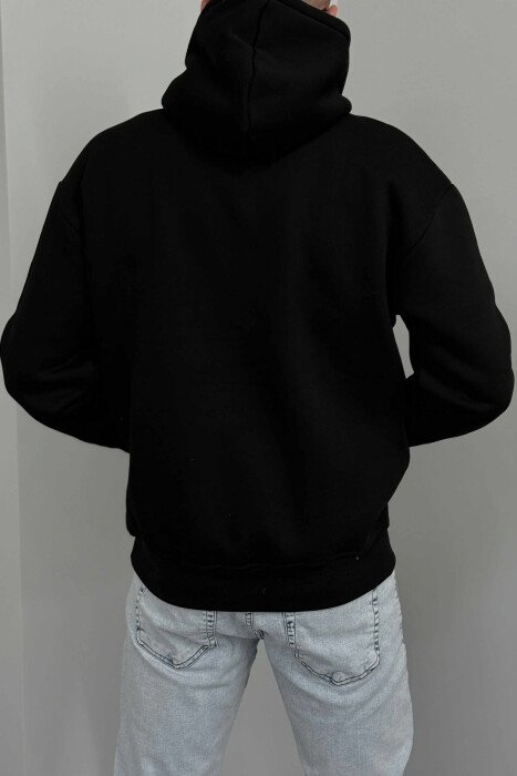 FLUFFY SIMPLE NYC FRONT LOGO MEN HOODIE BLACK/ E ZEZE - 3