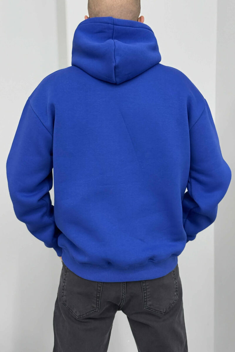 FLUFFY SIMPLE NYC FRONT LOGO MEN HOODIE BLUE/BLU - 5