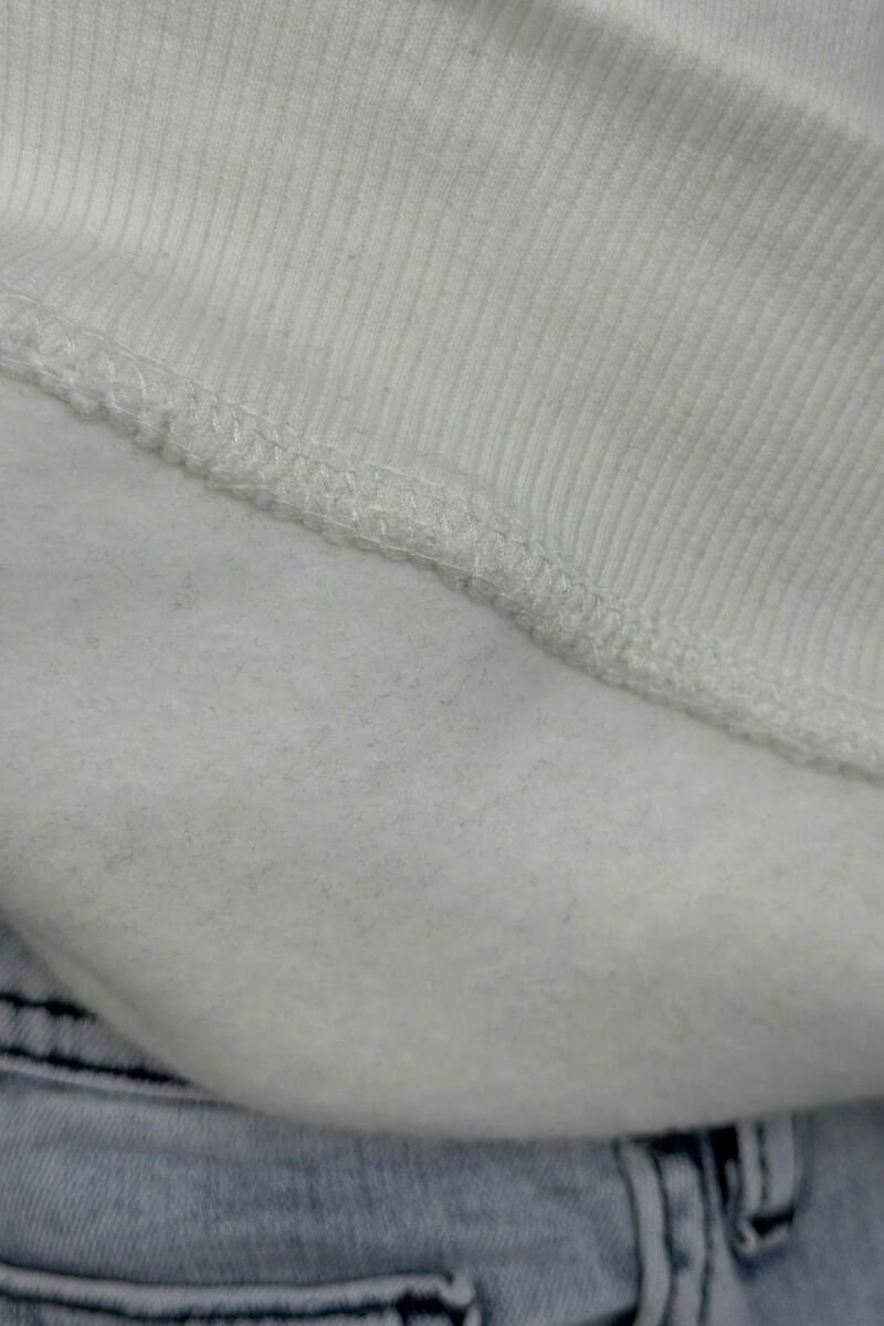 FLUFFY SIMPLE NYC FRONT LOGO MEN HOODIE WHITE-E BARDHE - 4