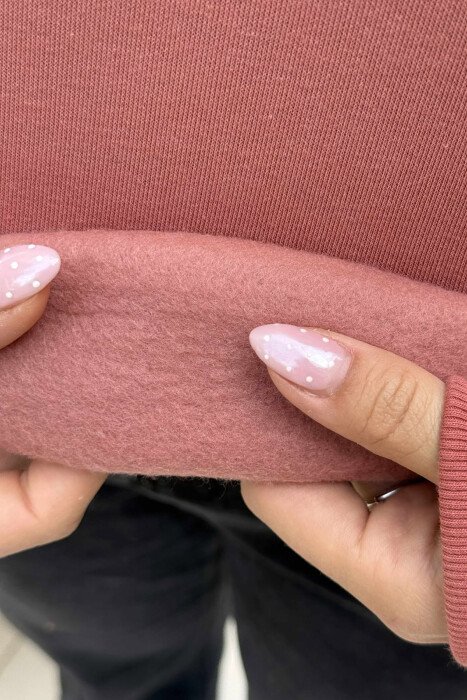FLUFFY SIMPLE SMALL FRONT WOMEN HOODIE VINEGAR/UTHULL - 4
