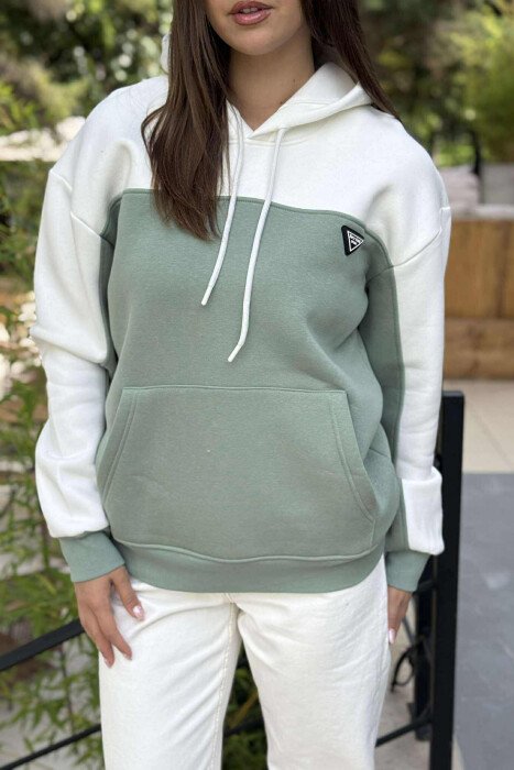FLUFFY SIMPLE SMALL LOGO WOMEN HOODIE MINT/MENTE - 4