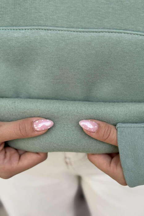 FLUFFY SIMPLE SMALL LOGO WOMEN HOODIE MINT/MENTE - 5
