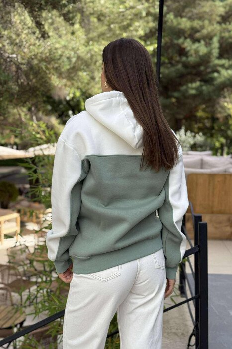 FLUFFY SIMPLE SMALL LOGO WOMEN HOODIE MINT/MENTE - 3