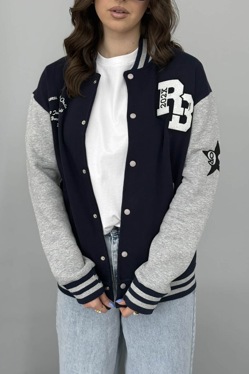 FLUFFY SIMPLE WRITTINGS WOMEN JACKET BLUE/BLU - 2