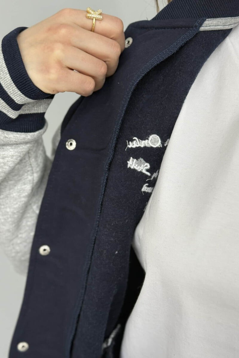 FLUFFY SIMPLE WRITTINGS WOMEN JACKET BLUE/BLU - 4