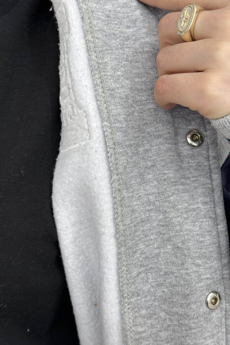 FLUFFY SIMPLE WRITTINGS WOMEN JACKET GREY/GRI - 2