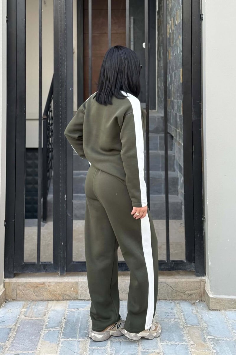 FLUFFY SMALL WRITTINGS SWEATSHIRT+ SWEATPANTS WOMEN SET GREEN/JESHILE - 6