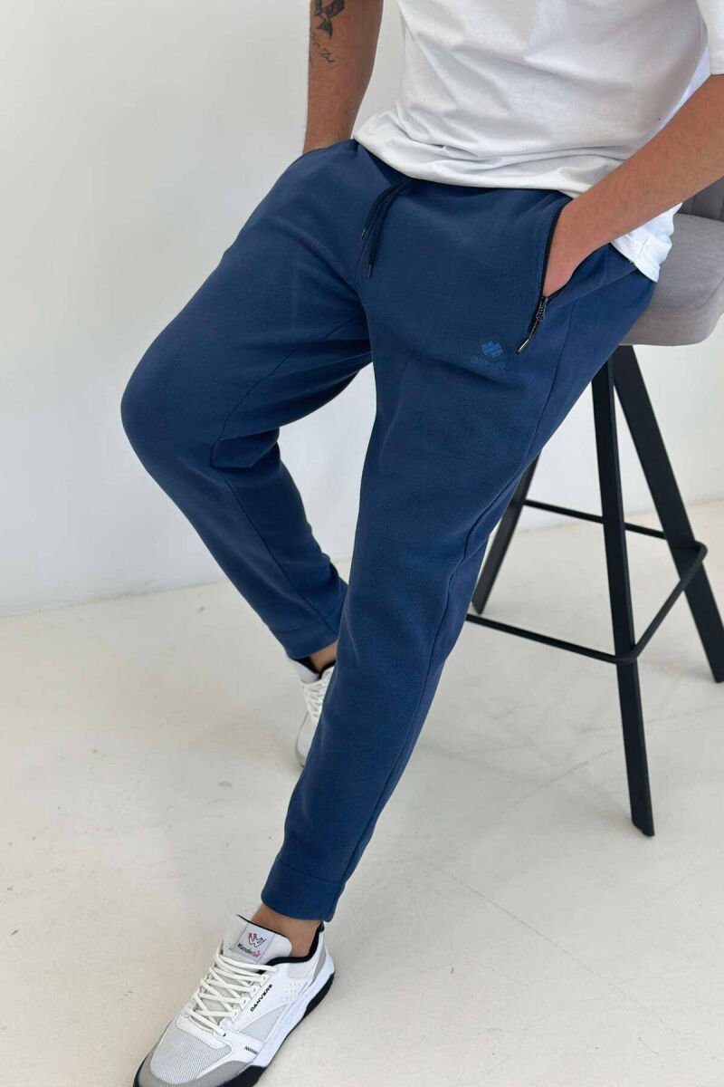 FLUFFY WARM MEN JOGGERS BLUE/BLU - 3