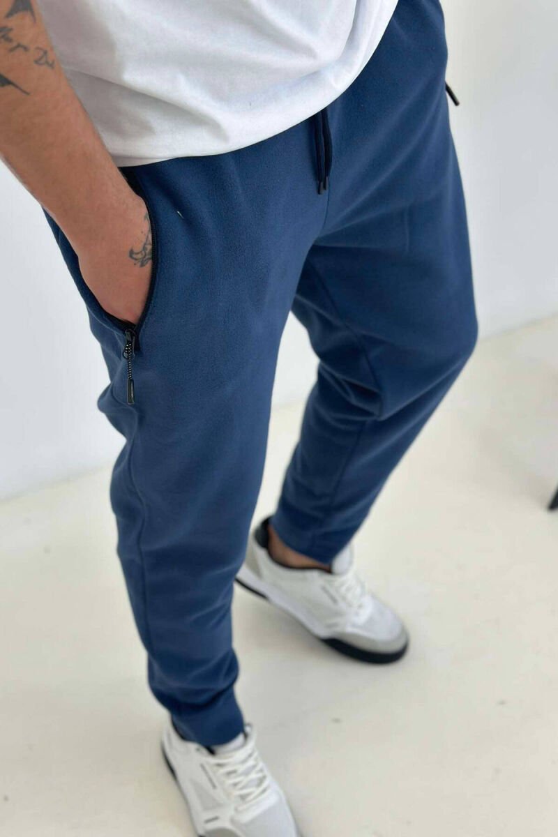 FLUFFY WARM MEN JOGGERS BLUE/BLU - 2