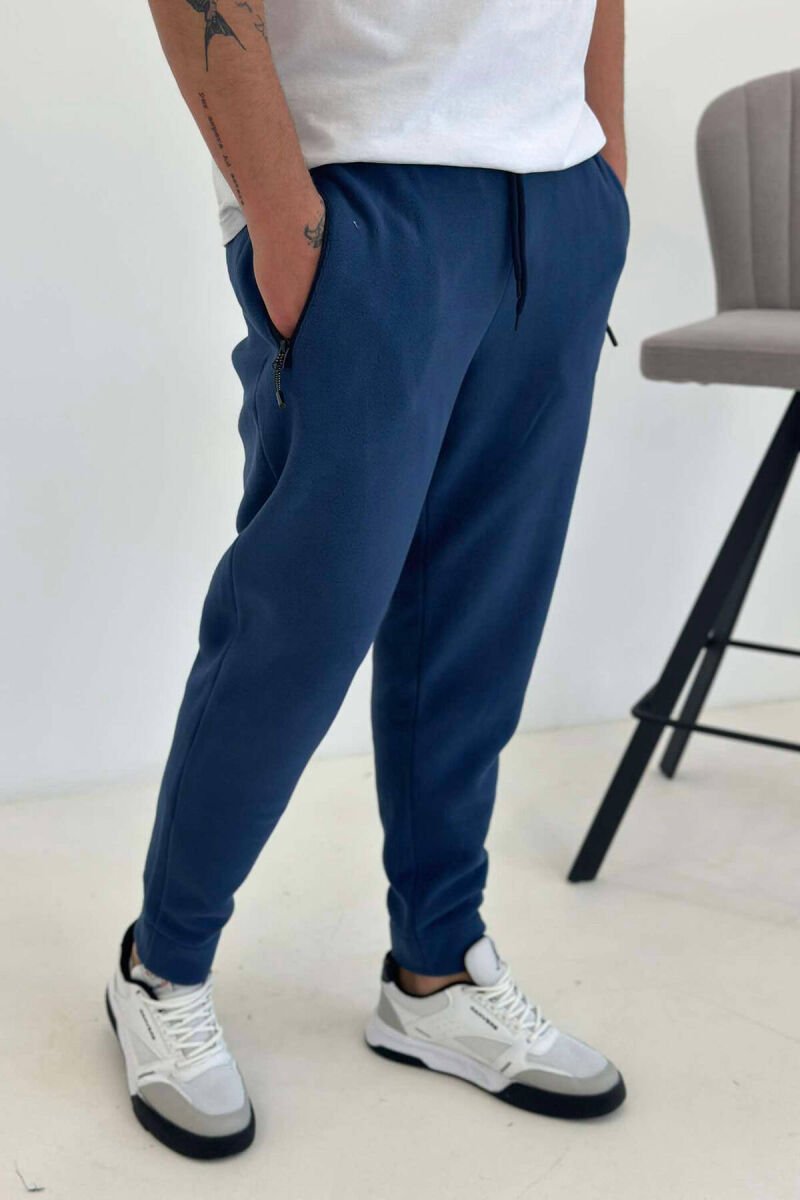 FLUFFY WARM MEN JOGGERS BLUE/BLU - 1