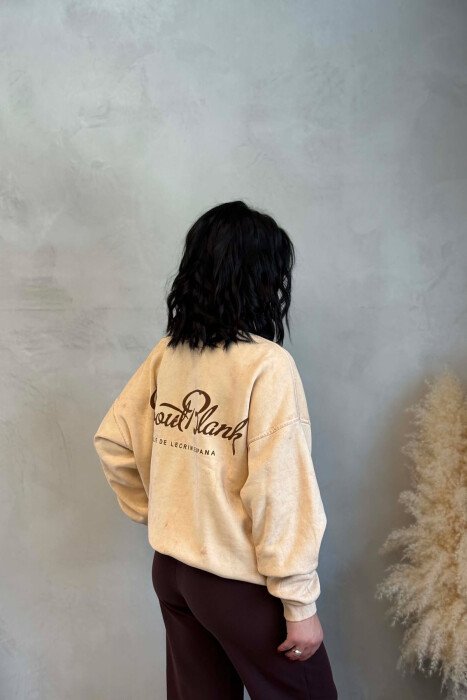 FLUFFY WRITTINGS WOMAN SWEATSHIRT BEIGE/BEZHE - 3