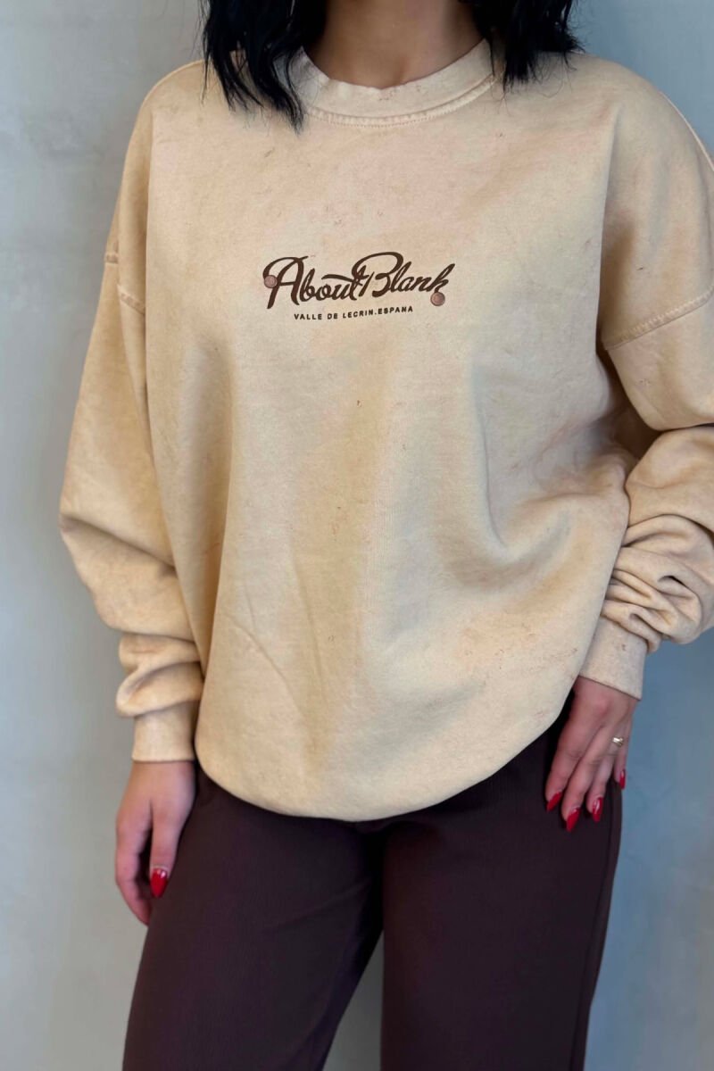 FLUFFY WRITTINGS WOMAN SWEATSHIRT BEIGE/BEZHE - 5