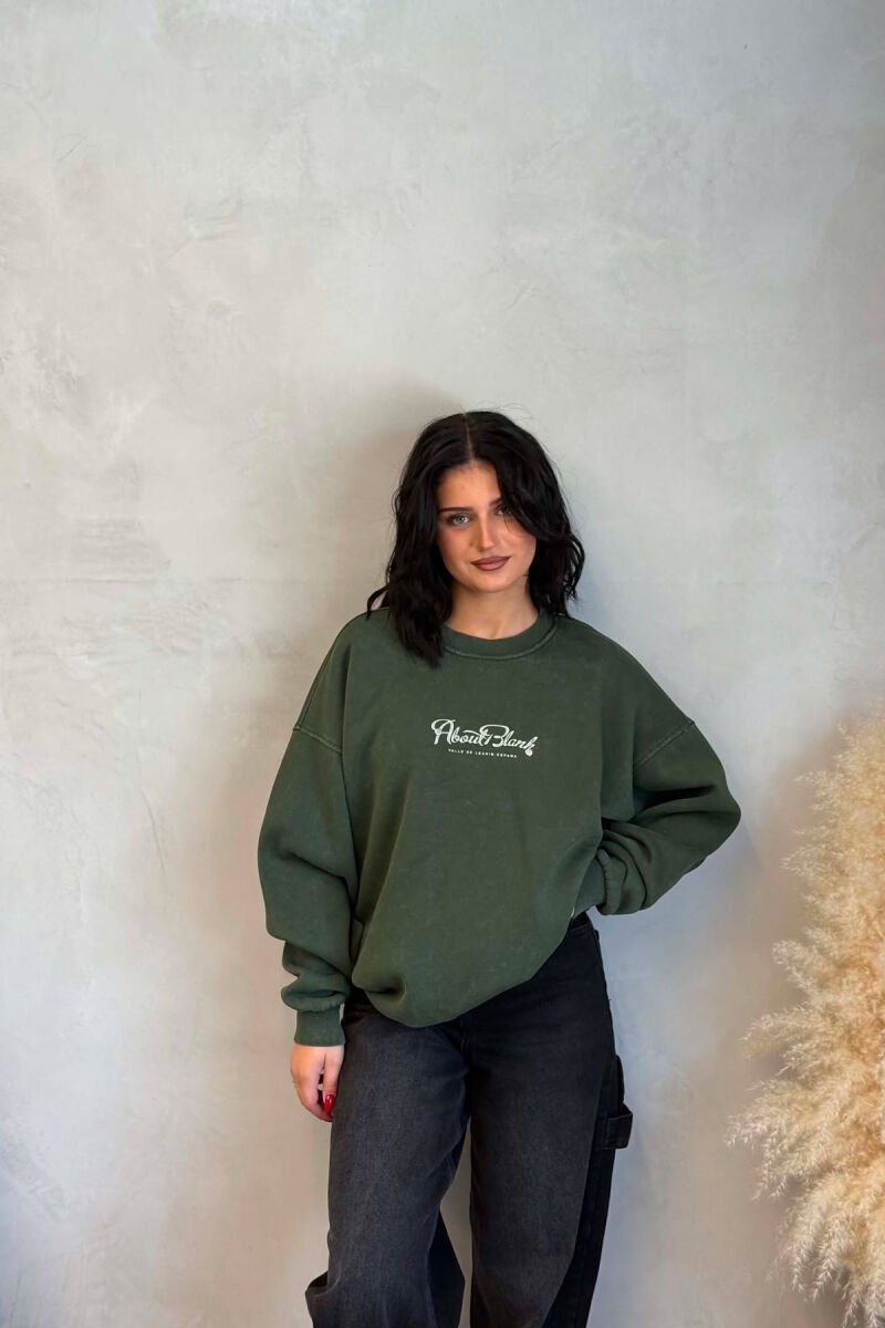 FLUFFY WRITTINGS WOMAN SWEATSHIRT GREEN/JESHILE - 1