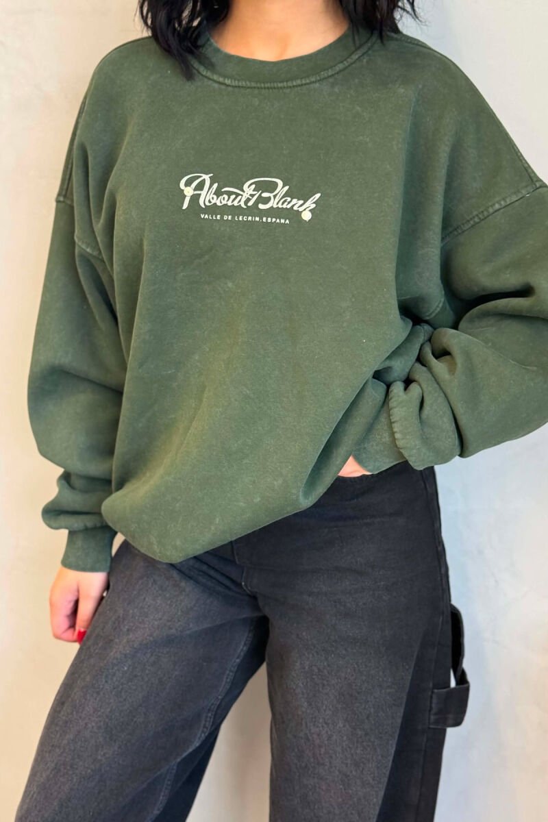 FLUFFY WRITTINGS WOMAN SWEATSHIRT GREEN/JESHILE - 2