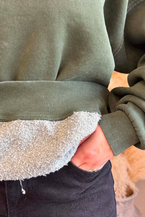 FLUFFY WRITTINGS WOMAN SWEATSHIRT GREEN/JESHILE - 4