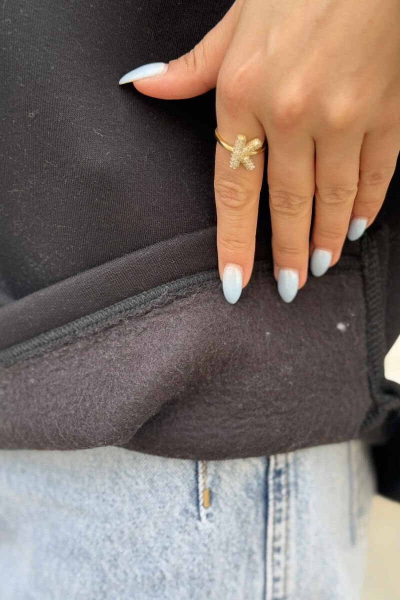 FLUFFY ZIPPER NECK ONE COLOR WOMEN SWEATSHIRT BLACK/ E ZEZE - 5