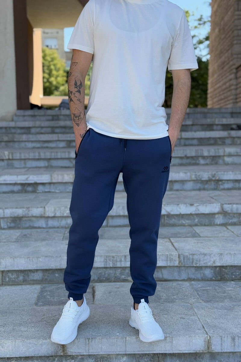 FLUFFY ZIPPER POCKETS MEN JOGGERS BLUE/BLU - 2