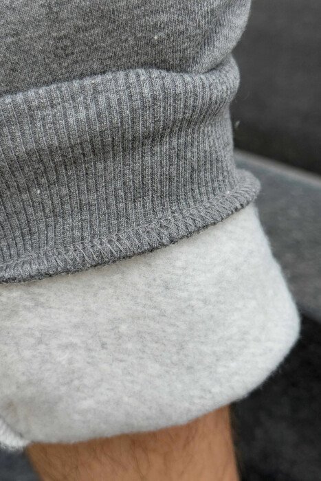 FLUFFY ZIPPER POCKETS ONE COLOR MEN JOGGERS GREY/GRI - 5