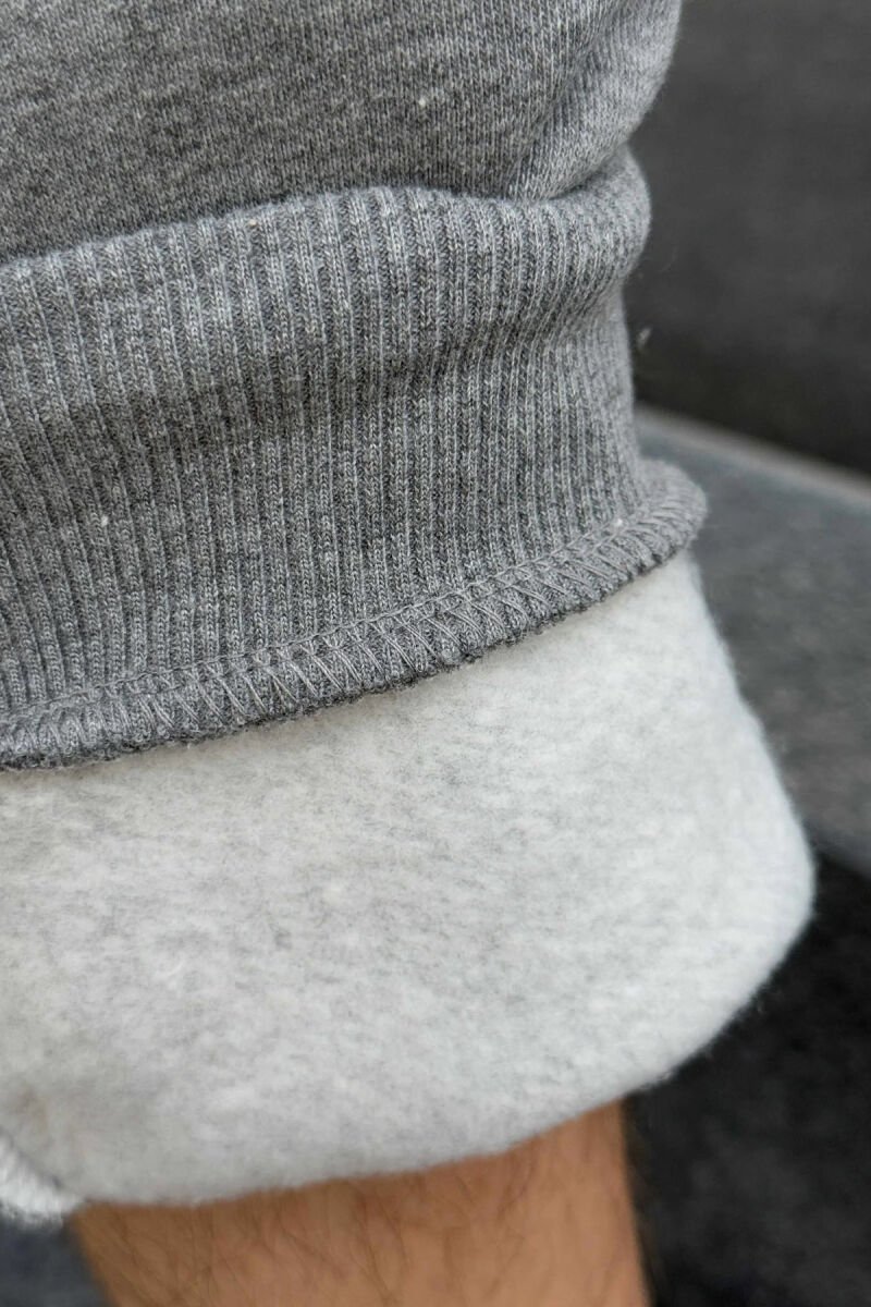 FLUFFY ZIPPER POCKETS ONE COLOR MEN JOGGERS GREY/GRI - 5