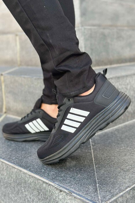 FOUR STRIPE DESIGN PLATFORM MEN SNEAKERS BLACK/ E ZEZE - 2